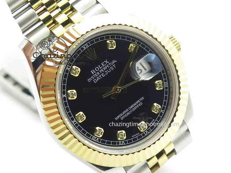 YG Best Edition Diam Maker On DateJust Black Bracelet A2813 BP SS 41mm II Dial Jubilee 0423